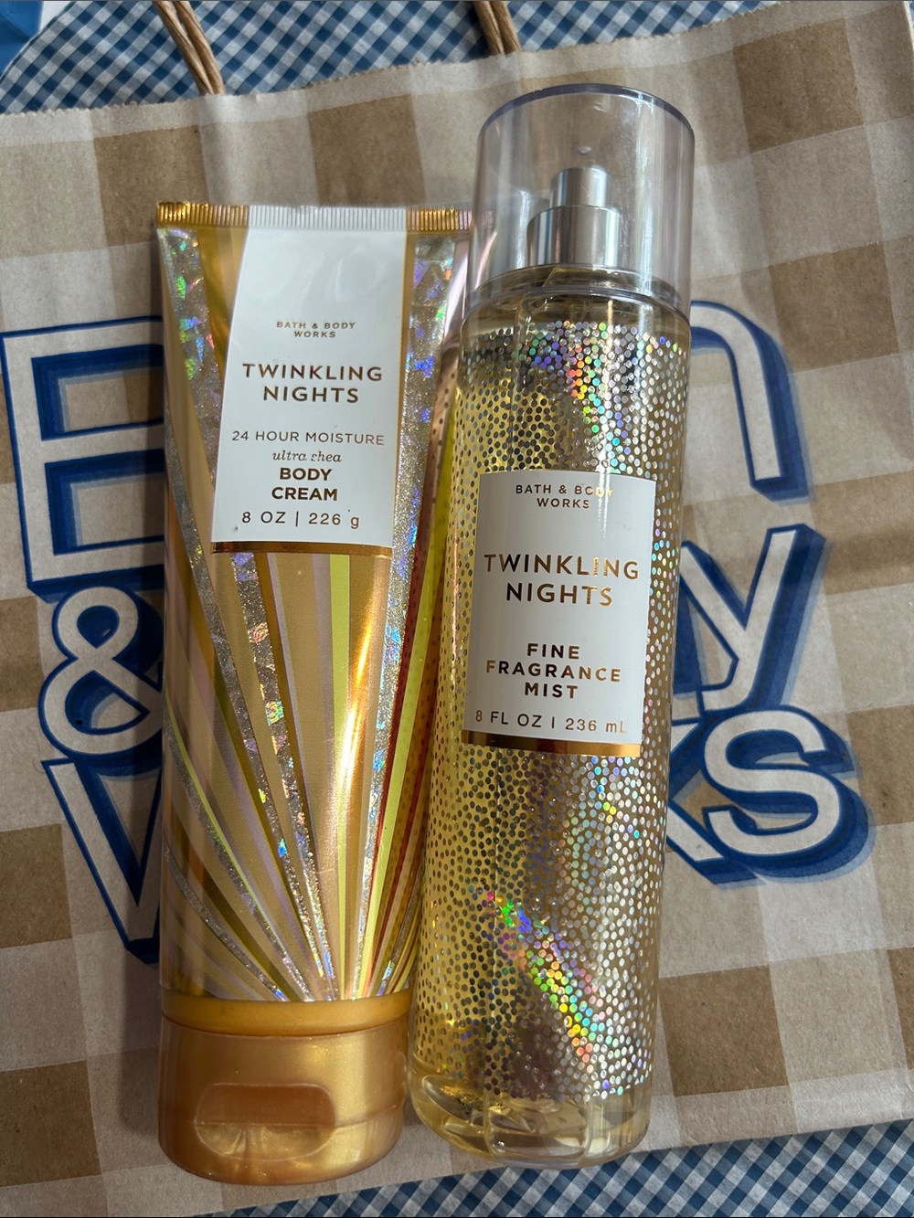 Bath & Body Works Twinkling Nights Body Cream & Fine Fragrance Mist -